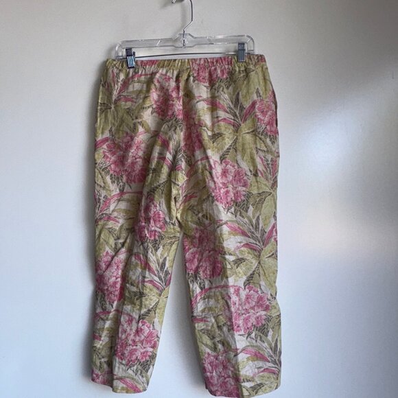 J.JILL Floral Crop Linen Pants Size Petite Small - Picture 3 of 11